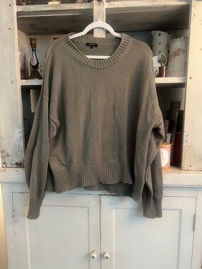 Quince Olive Green Crewneck Sweater Size Large